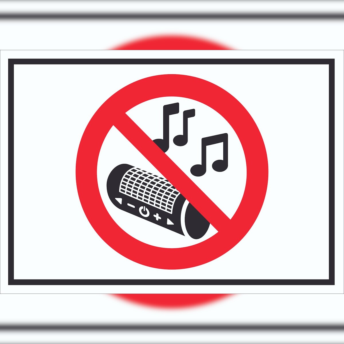 HB-Druck Schild Musik verboten Symbol A0 (841x1189mm) Image