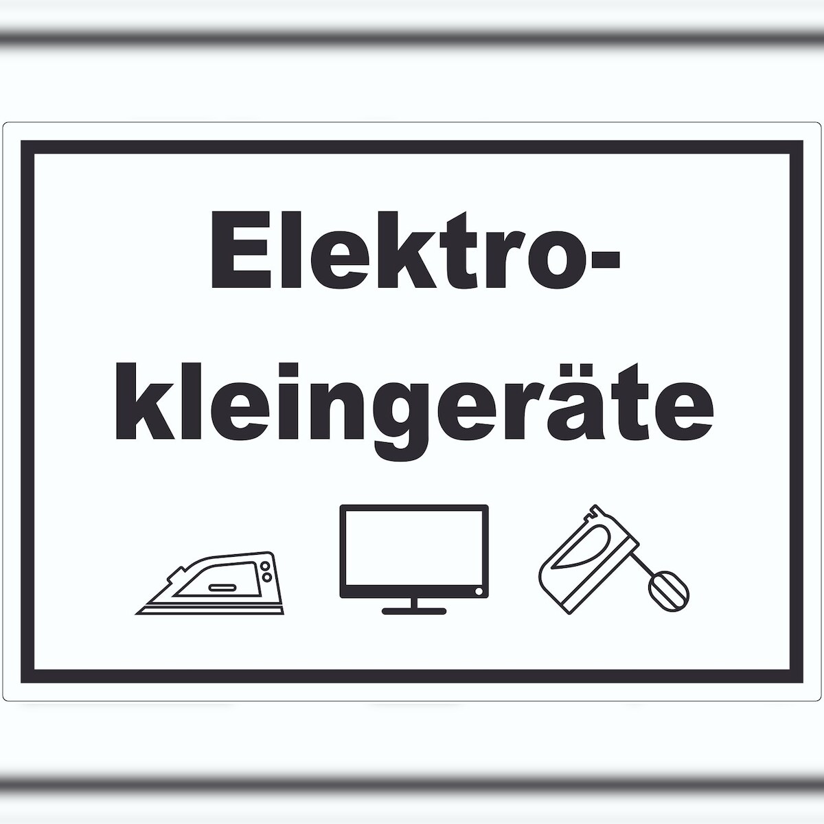HB-Druck Elektrokleingeräte Mülltrennung Aufkleber Text Symbol Haushaltsgerät A6 (105x148mm) Image