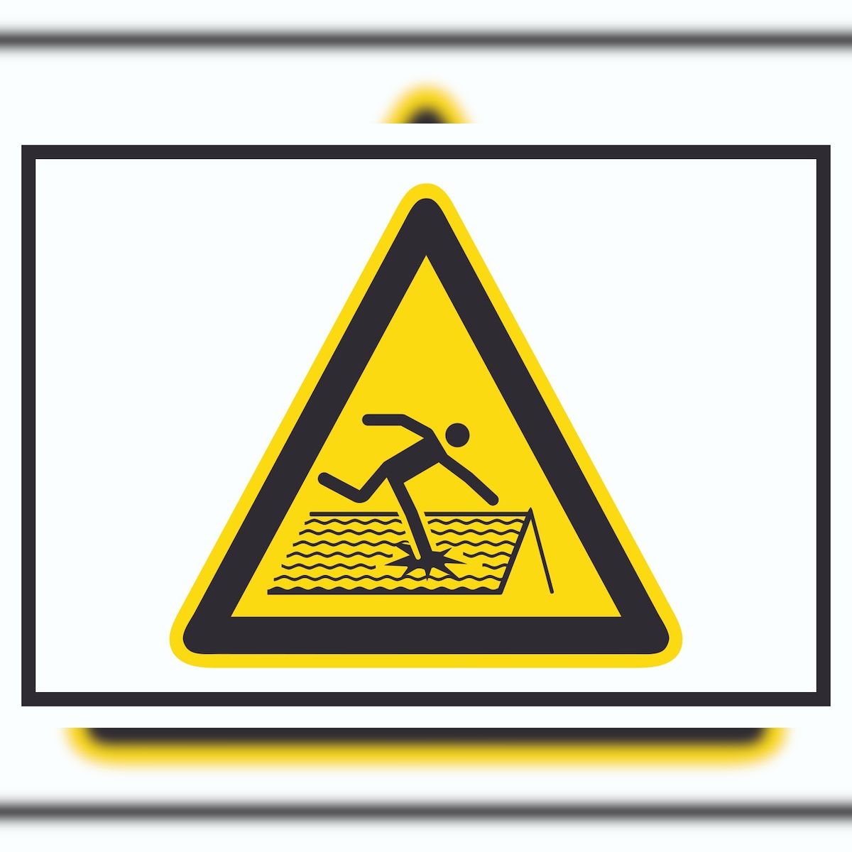 HB-Druck Achtung Nicht trittsicheres Dach Symbol A6 (105x148mm) Schild Image