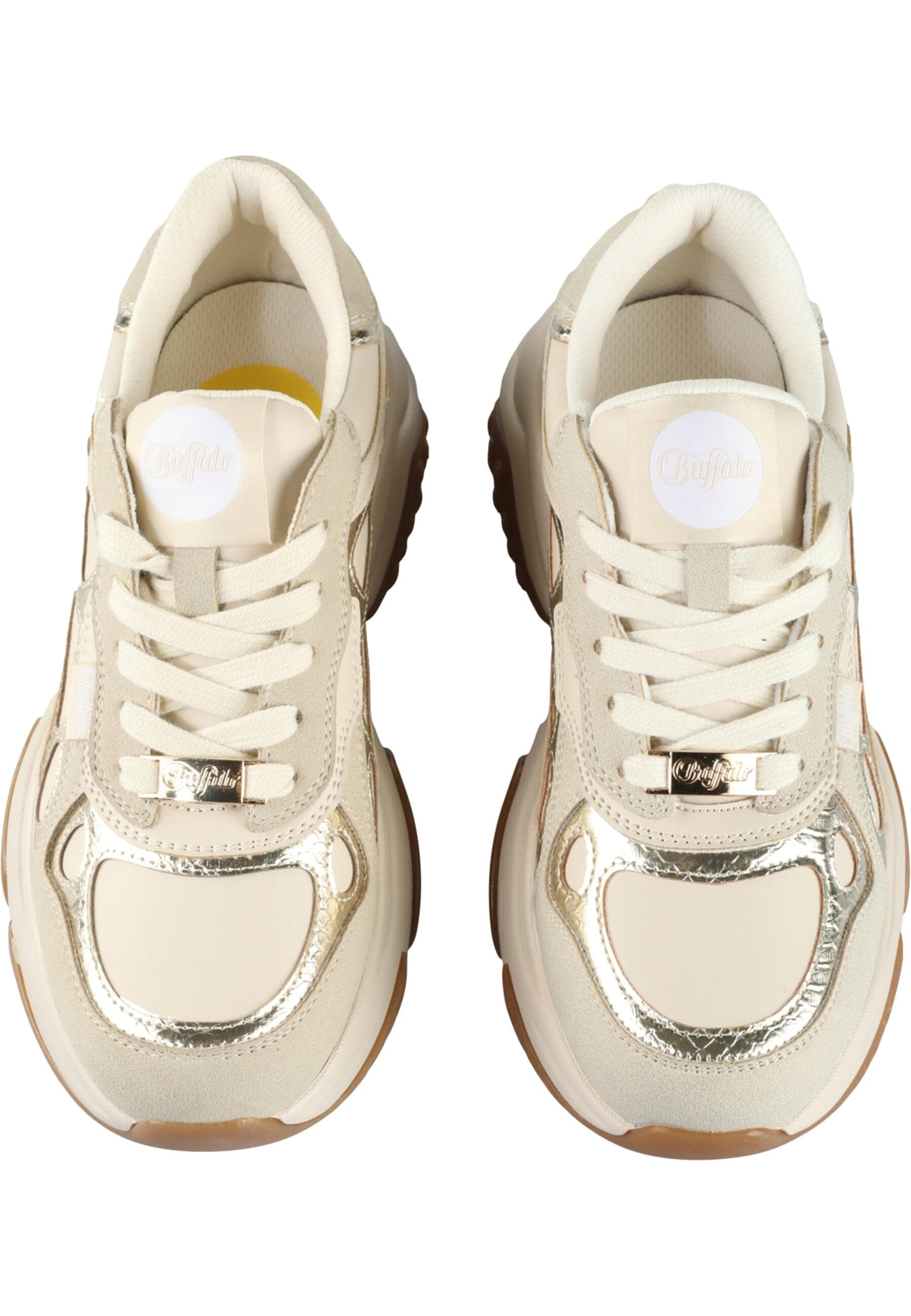 Trainingsschuh BUFFALO "Buffalo TAIFUN", Damen, Gr. 41, cream, gold, Schuhe