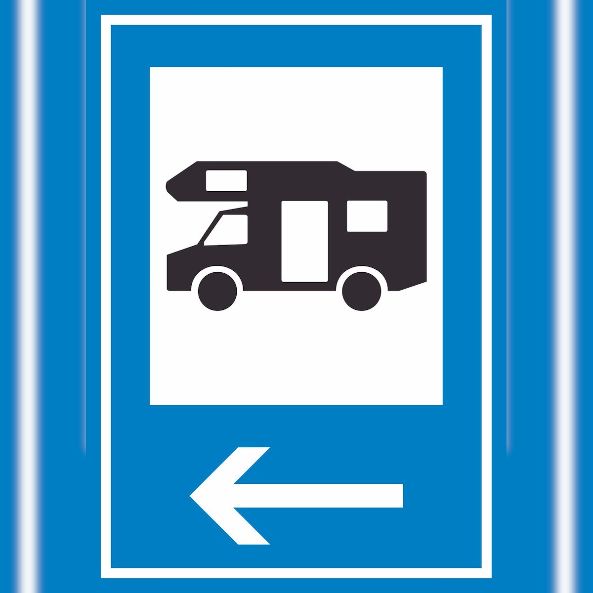 HB-Druck Campingplatz Wohnmobil Schild mit Pfeil links A5 (148x210mm)