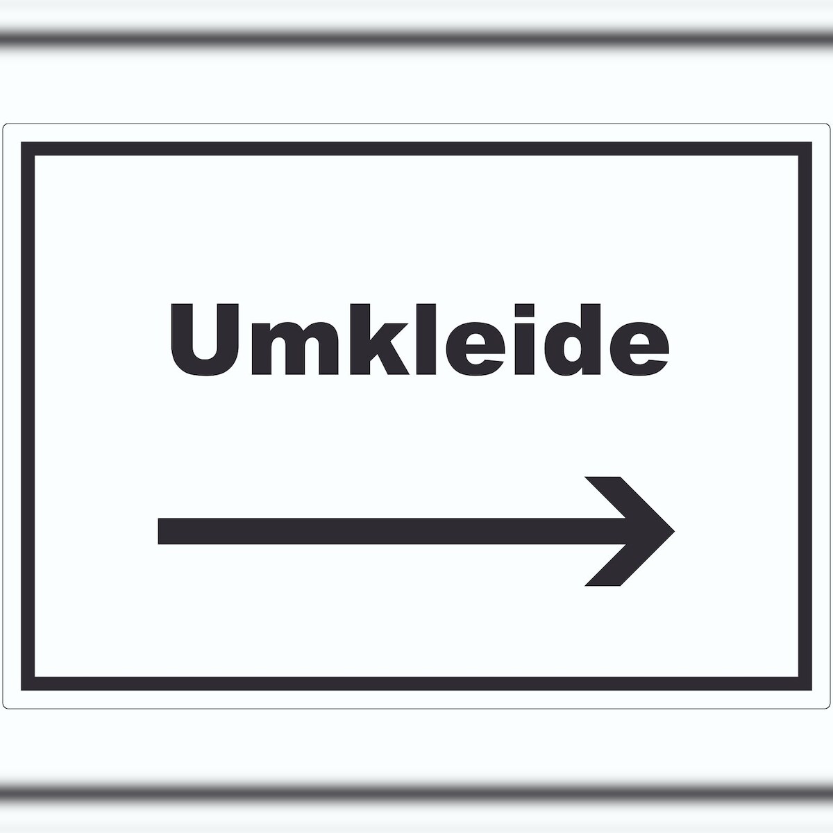 HB-Druck Umkleide Aufkleber mit Text und Richtungspfeil rechts Ankleide Kabine waagerecht A7 (74x105mm) Image