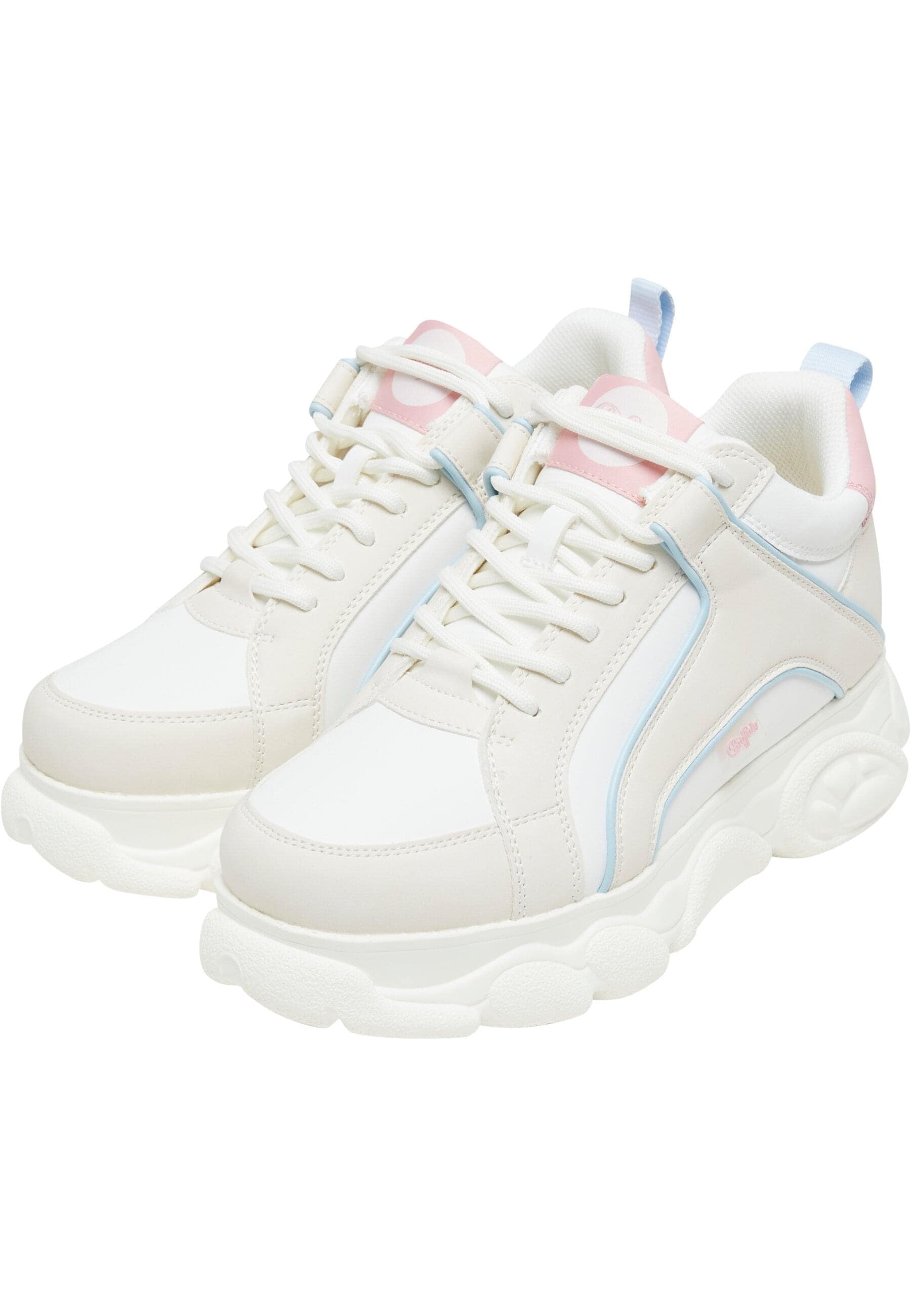 Trainingsschuh BUFFALO "Buffalo CLD CORIN", Damen, Gr. 41, weiß, pink, blau, Polyurethan, Schuhe