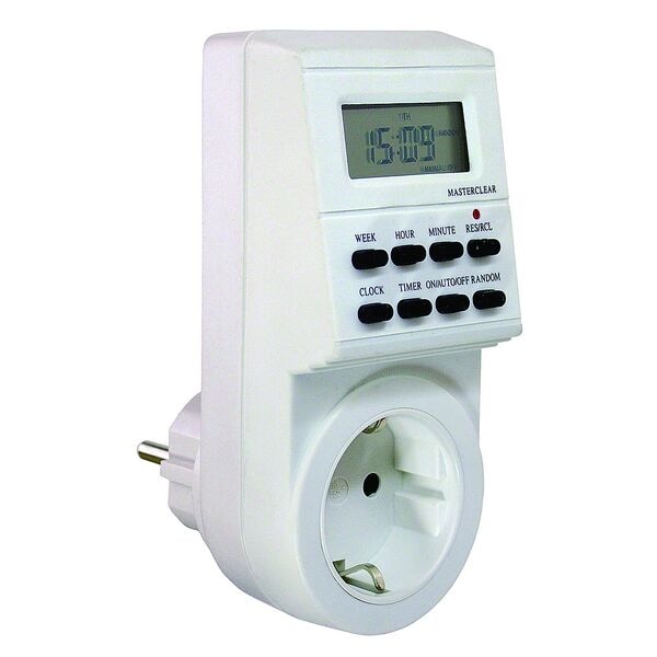 as-Schwabe Digitale Steckdosen-Wochen-Zeitschaltuhr weiß Image