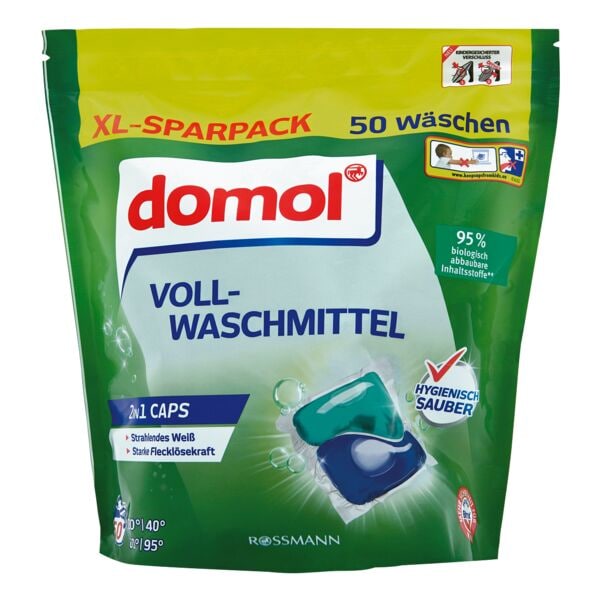 domol Vollwaschmittel Caps »2in1« 50 Stück blau Image