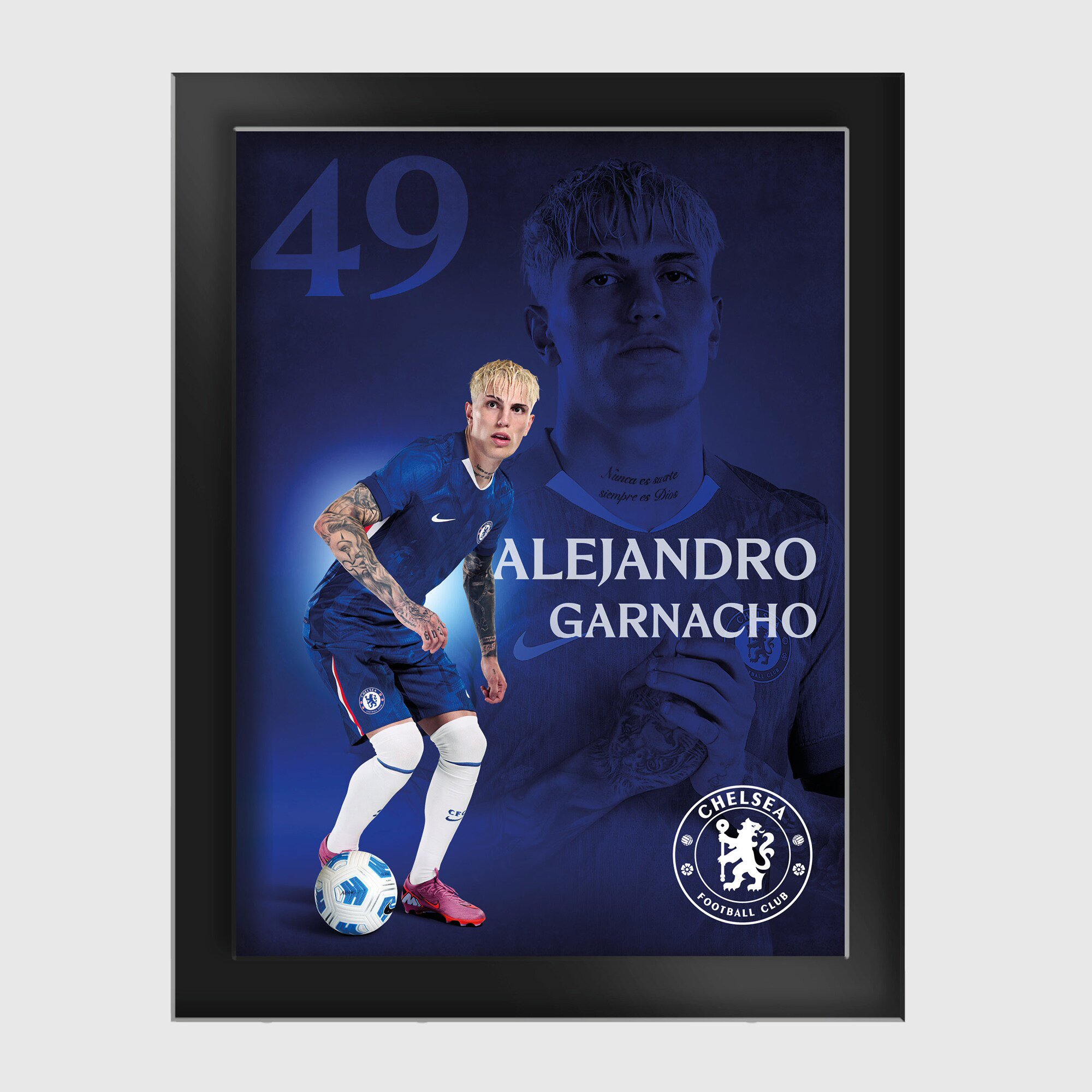 Chelsea Alejandro Garnacho 2025–26, Hartglasrahmen – 6 x 8 Image