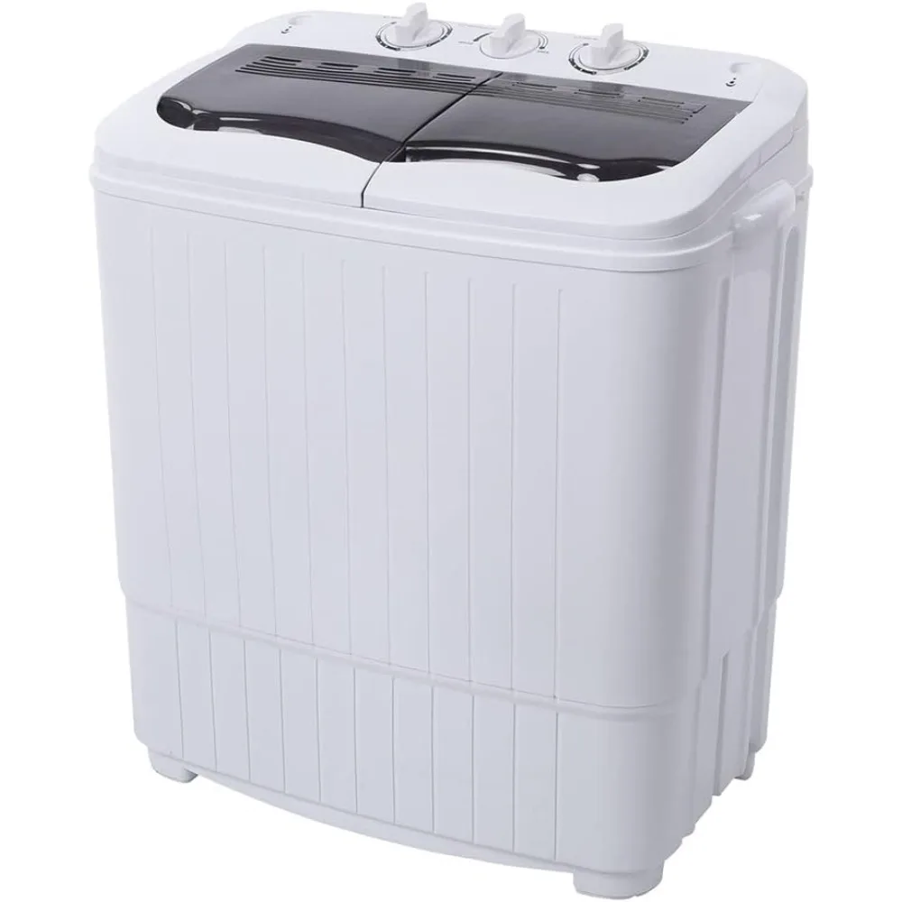 Portable Washing Machine 15LBS Built-in Drain Pump, Compact Mini Washer Machine & Spin Combo, Small Twin Tub Washer