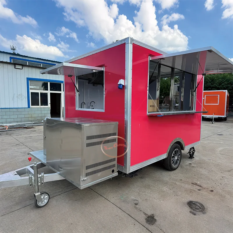 Chariot de nourriture pour barbecue Standard, remorque de nourriture Mobile, caravane, camions de voyage, camion de nourriture à Double essieux