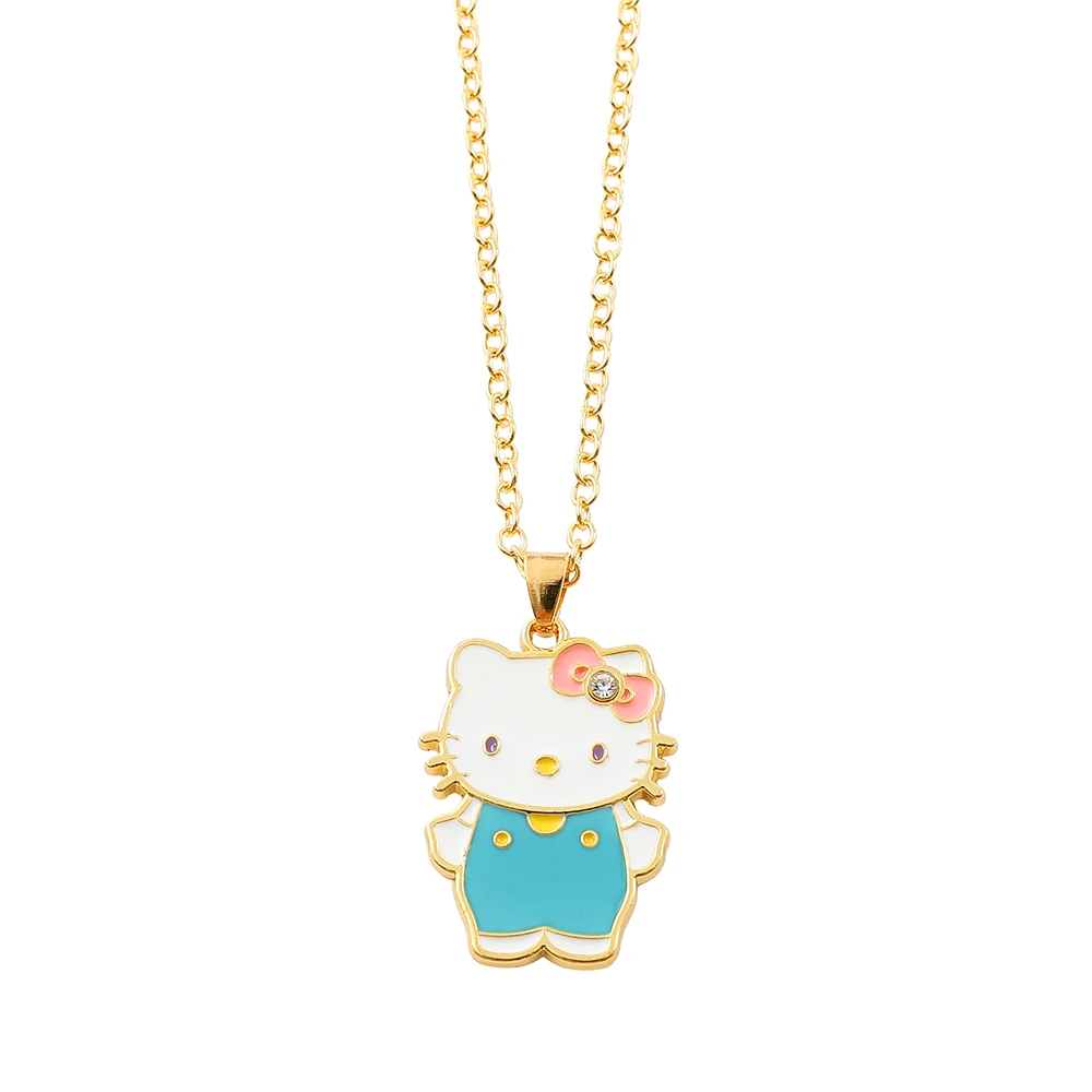 Sanrio Hello Kitty Emaille-Halskette, niedliche kompakte KT-Katzen-Anhänger-Halskette für Geburtstagsaccessoires, modisches Geschenk