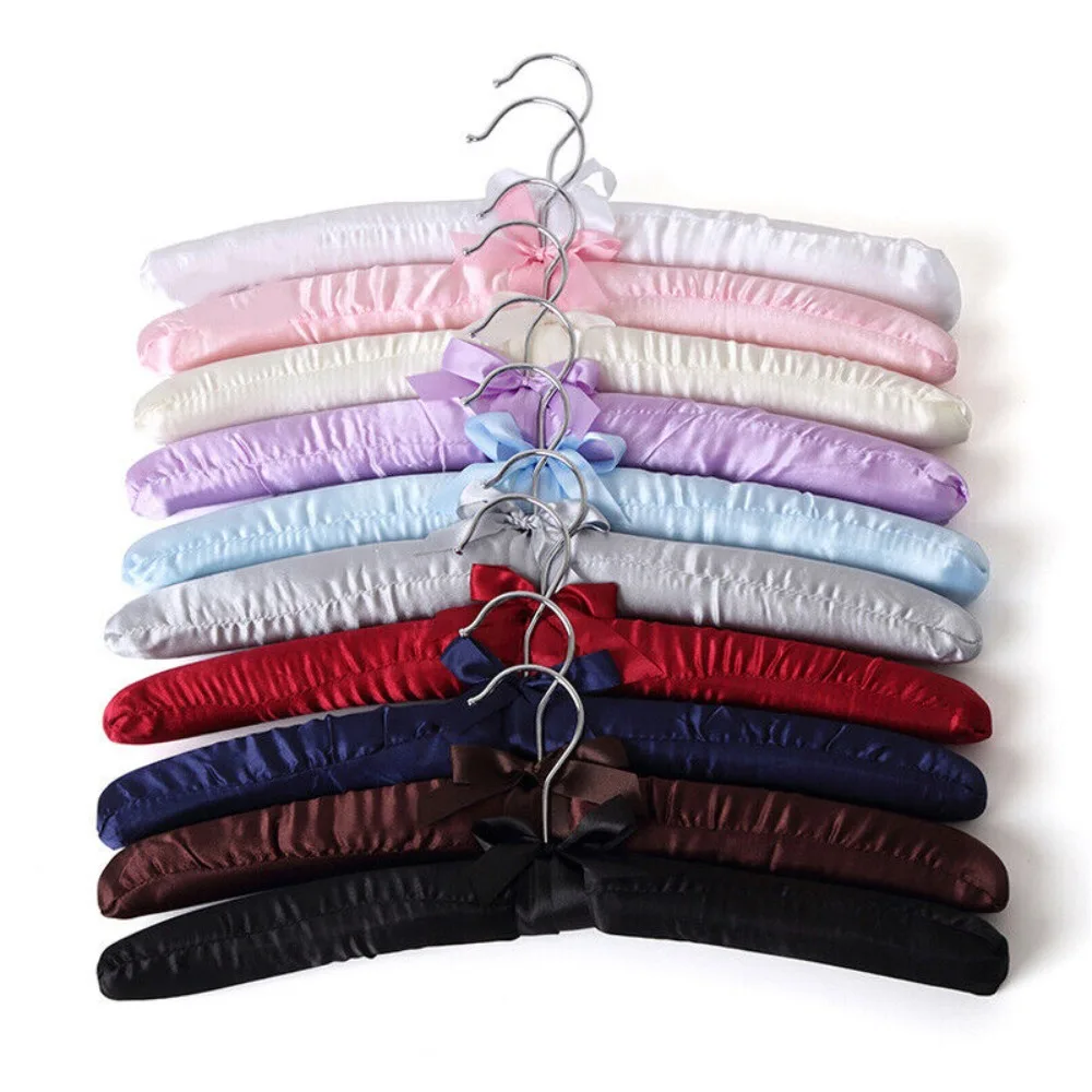 5PCS Coat Satin Padded Clothes Silk Wrapped Display Hanger Sponge Hangers Clothes Hanger