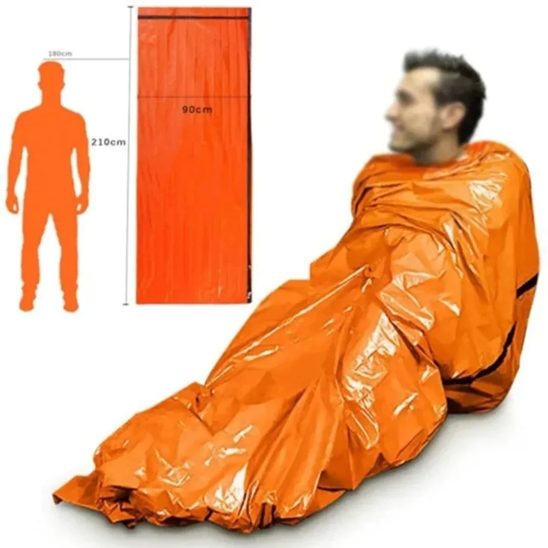 【Ultraleichte Doppelfarben】PE Einzelschlafsack – 0,128 kg! Orange- und grüne Optionen – 11 x 6 x 6 cm große Packungsgröße