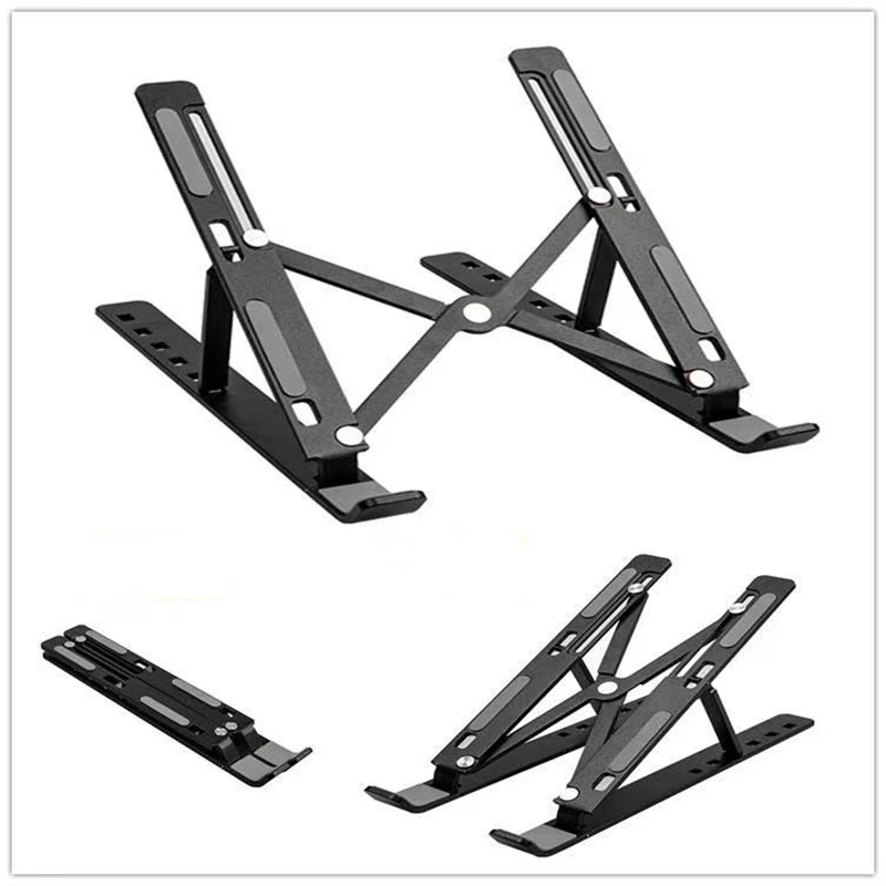 Faltbarer Laptop-Ständer, verstellbare tragbare Notebook-Halterung, Stützbasis, ABS-Halter für MacBook Air Pro, Zubehör, praktisch Image