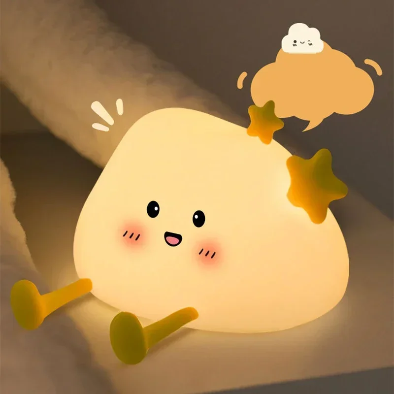 LED Nachtlicht Lade Schutz Auge Cartoon Schlafzimmer Nachttisch Lampe Geburtstag Dekoration Silikon Nacht Lampen Kinder Geschenk Image