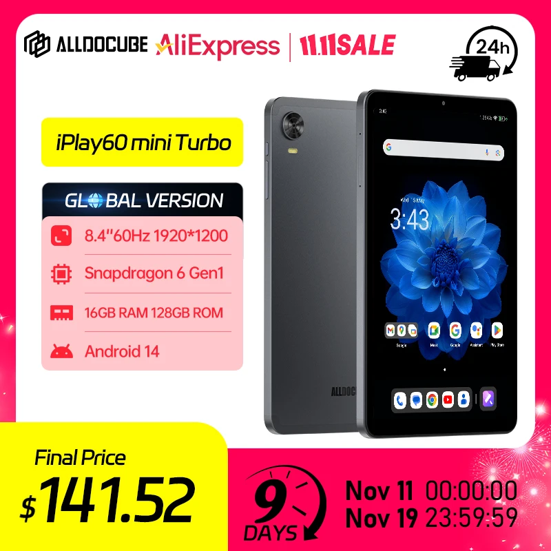 ALLDOCUBE iPlay60 mini Turbo Tablet 8,4 Zoll Snapdragon 6 GEN1 Android 14 20GB RAM 256GB ROM 5500mAh Tablet Image