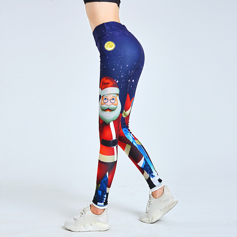 Women's Yoga Pants Butt Lift Tummy Control High Waist Gym Workout Running Fitness Tights Leggings Bottoms Christmas WhiteRed Red / Green Light Green Fall Winter Sports Activewear High Elasticity