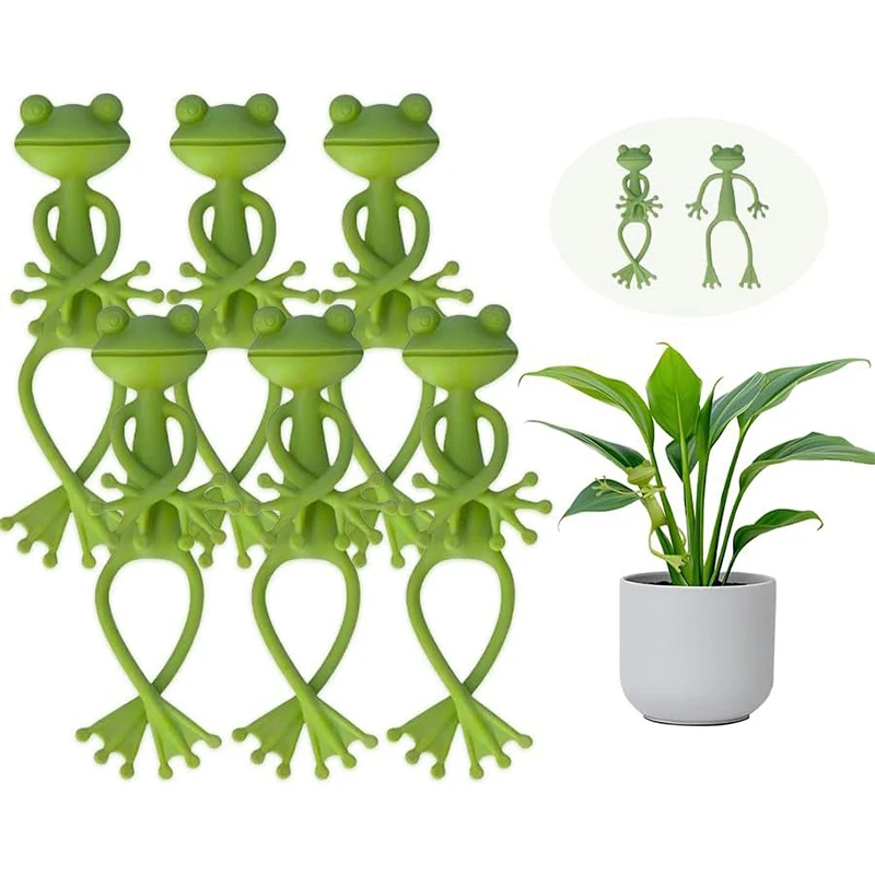Froschförmige Pflanzenkrawatte, dekorativ, gedreht, biegsam, für Gartenpflanzen, verstellbare Blumen, Ranken, Stielhalter, Garten-Gadget ZYF Image