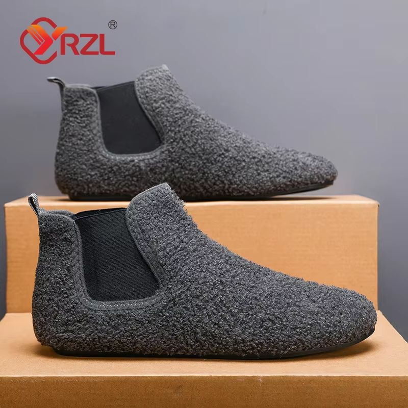 Men Winter Warm Cotton Slippers Indoor Plush Soft Sole Anti Slip Home Shoes black 44(us 11)
