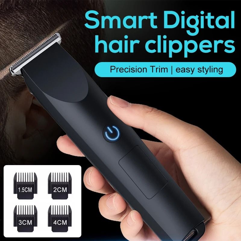 Electric Hair Clipper With Adjustable Cutter Head And USB Charging luxury Silver