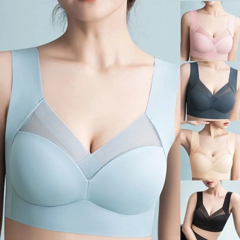 Seamless Wireless Padded Bra dark Blue l