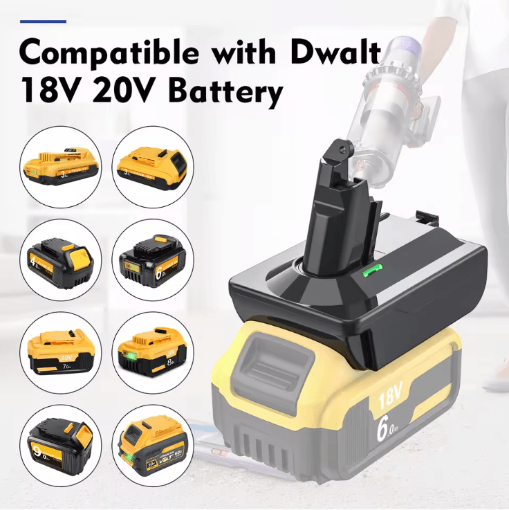 Battery Adapter For Makita Dewalt Milwaukee 18V To Dyson V6 V7 V8 Vacuum Cleaners for Mwk To V7 V8