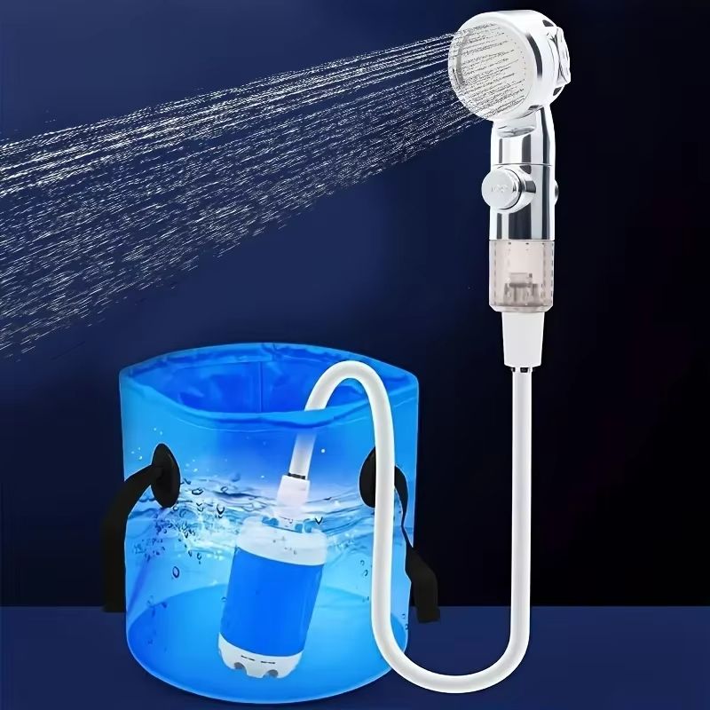 Portable USB Rechargeable Shower Head Outdoor Camping Shower & Garden Hose Nozzle With Standard Connector Portable USB Rechargeable Shower Head Outdoor Camping Shower & Garden Hose Nozzle With Standard Connector
