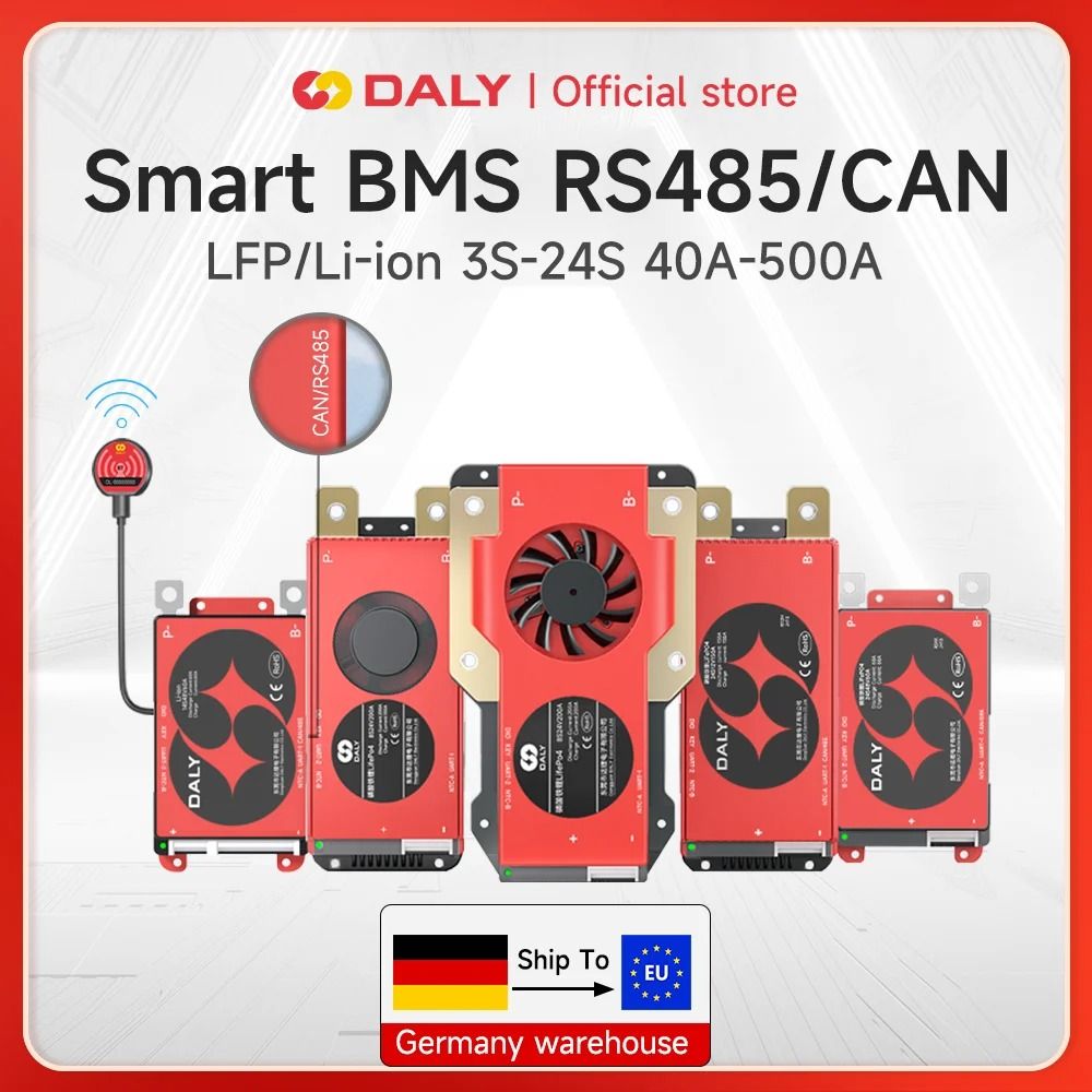 Daly Smart BMS For LiFePO4 And Li Ion Battery Packs lifepo4 4 S 12 V Bt bms 100 A Rs485can