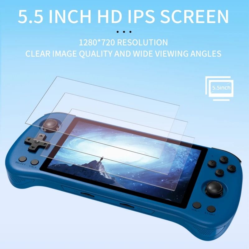 Retro Handheld Game Console With 5.5 Inch IPS Screen And Open Source System white 48gb