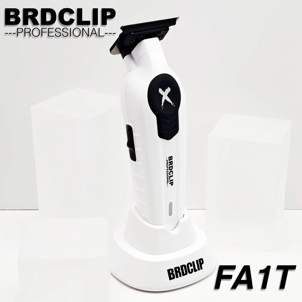 BRDCLIP X Series FA1T Professional Electric Hair Trimmer With DLC Blade For Barbers white Blade Carton Box
