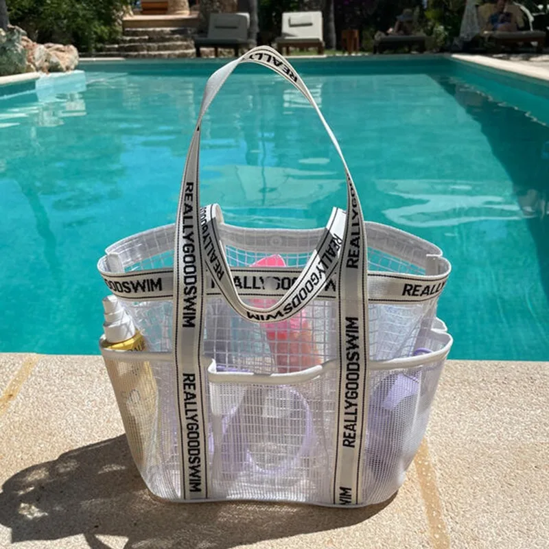 Waterproof PVC Beach Tote Bag Large Capacity Swim Bag With Wet Dry Separate Multi Pocket For Travel Toiletry Organizer Waterproof PVC Beach Tote Bag Large Capacity Swim Bag With Wet Dry Separate Multi Pocket For Travel Toiletry Organizer