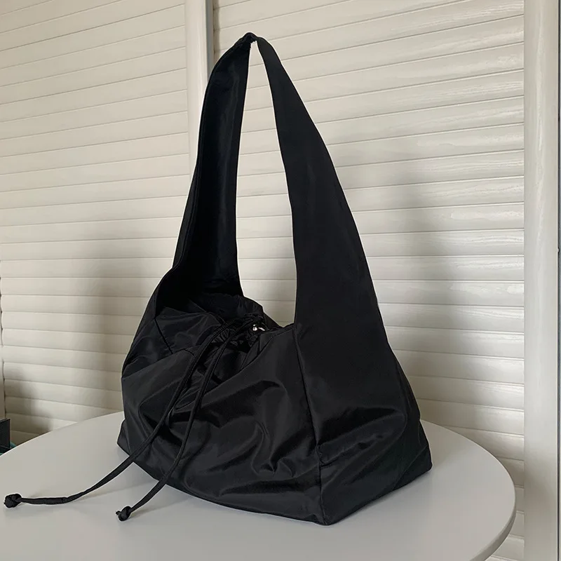 Luxury Designer Black Tote Bag, Women Bag New Nylon Bucket Fashion Solid Zipper, Soft Shoulder Bag Purses And Handbags Luxury Designer Black Tote Bag, Women Bag New Nylon Bucket Fashion Solid Zipper, Soft Shoulder Bag Purses And Handbags