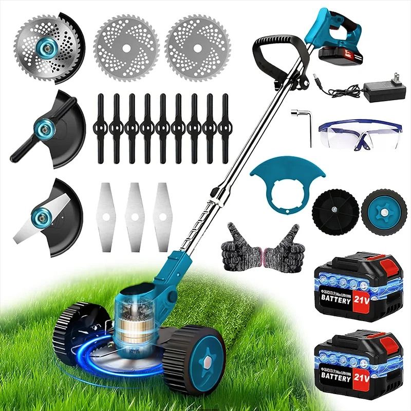 Cordless Riding Weed Trimmer Mower For Home Garden Use blue