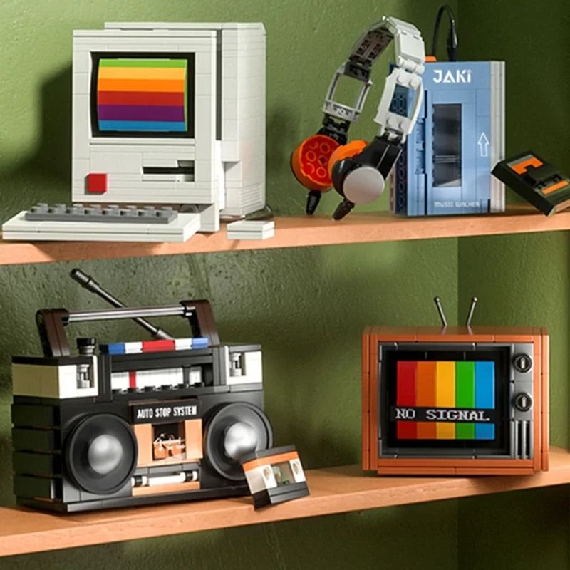 DIY Retro Electrical Model Brick Set For Vintage TV Computer Radio Game Consoles 254 Pcs (no Box)