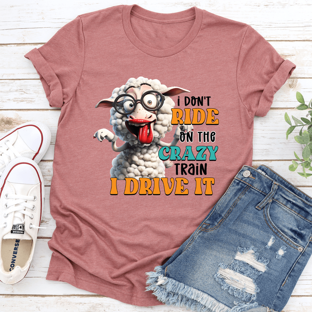 I Don't Ride On The Crazy Train Tee M Black Heather