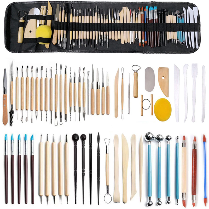 Ultimate Polymer Clay Tools Kit, Sculpture, Carving & Dot Painting Set With Silicone Drill Pen 13pcs No Bag