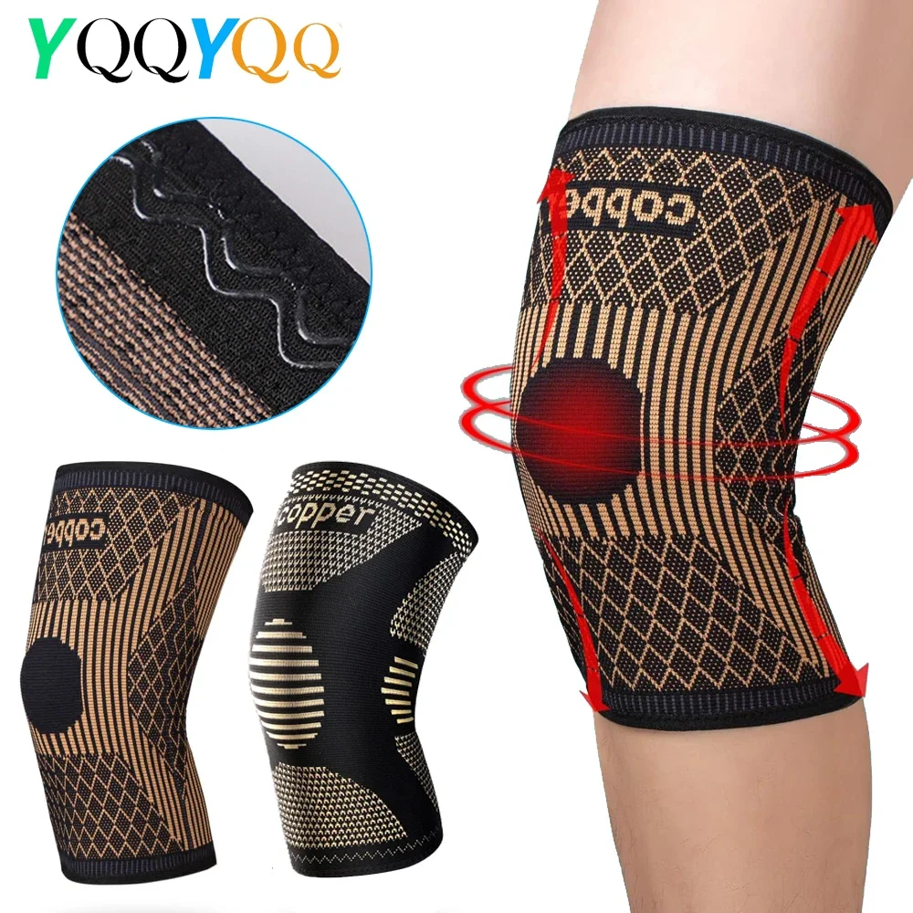 Compression Sleeve For Sports, Knee Pain Relief, Copper Knee Brace For Arthritis Pain, Copper Knee Sleeve For Knee Pain black 1pcs l