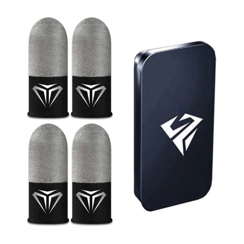 Mobile Game Fingertip Gloves Sweatproof Anti Slip Touch Screen Covers 2 Pack 2 Pair Picture