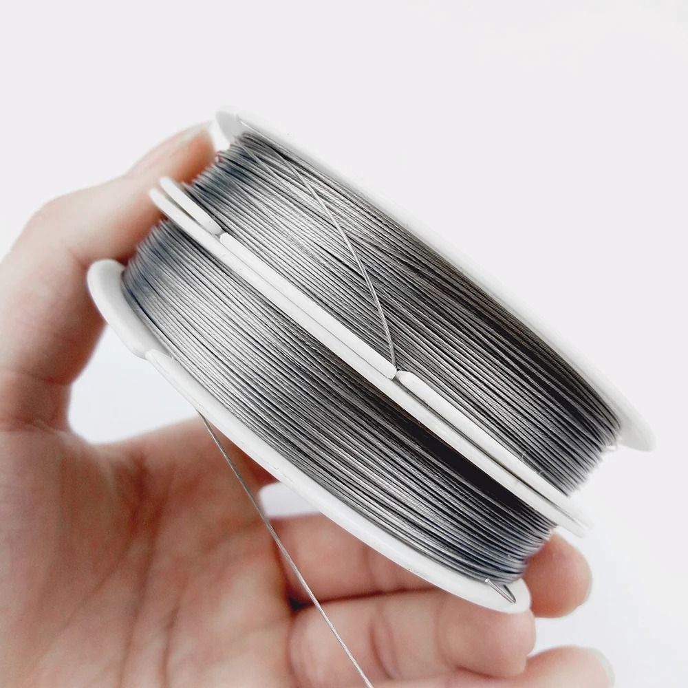 Thin Stainless Steel Beading Wire For Jewelry Making Bracelets And Necklaces 0.5 Mm X 35 M