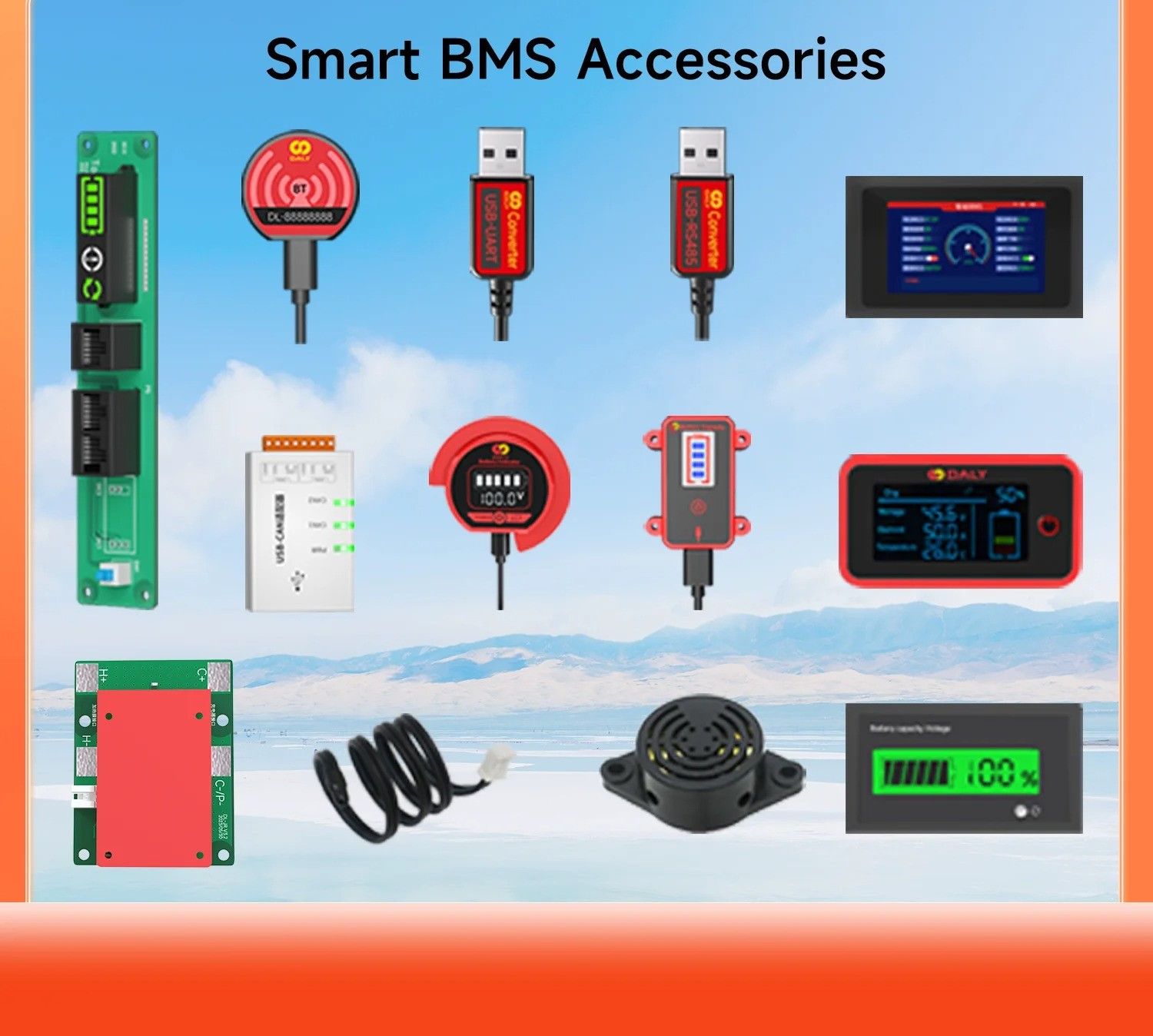 Smart BMS Bluetooth WiFi LCD And Communication Modules 3in Screen Rs485