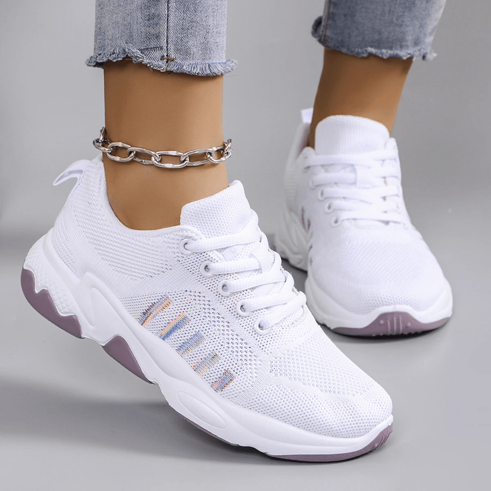 Womens Breathable Lightweight Sports Shoes Casual NonSlip Sneakers 7.5 8 white