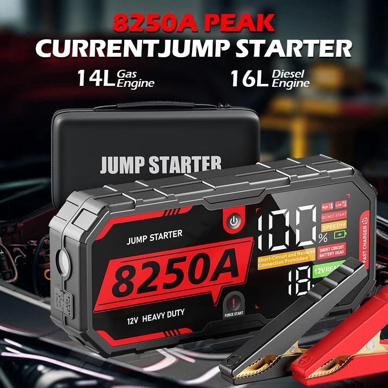 8250A 12V Car Battery Jump Starter 32000mAh Portable Booster Power Bank 8250A 12V Car Battery Jump Starter 32000mAh Portable Booster Power Bank