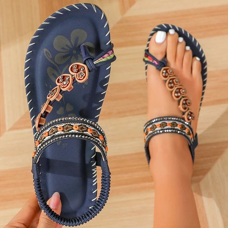 Women Soft Bottom Low Heel Flat Sandals Casual Summer Beach Footwear us 7 apricot