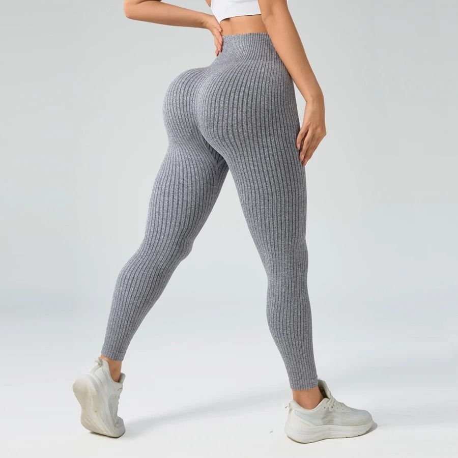 Seamless High Waist Sports Leggings For Women With Tummy Control And Stretch Fit For Yoga And Workouts l light Gray
