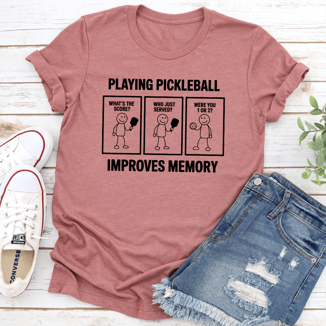 Playing Pickleball Improves Memory Tee 3XL Black Heather