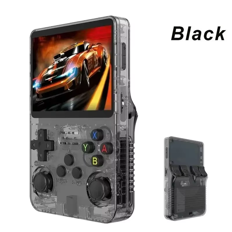 R36S Retro Handheld Video Game Console Linux System, R35s Plus Portable Pocket Video Player, 3.5 Inch IPS Screen orange 128g
