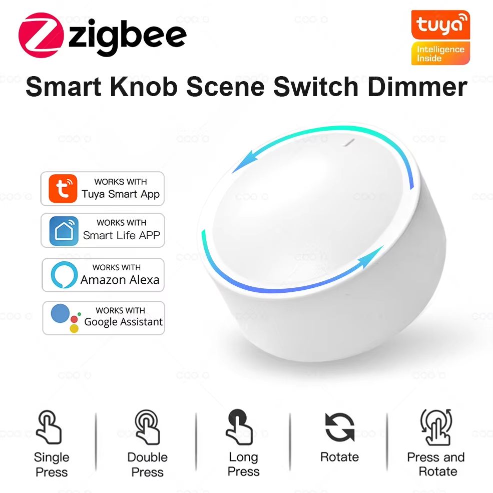 Tuya ZigBee Smart Knob Switch Rotatable Dimmer For Home Automation Tuya ZigBee Smart Knob Switch Rotatable Dimmer For Home Automation