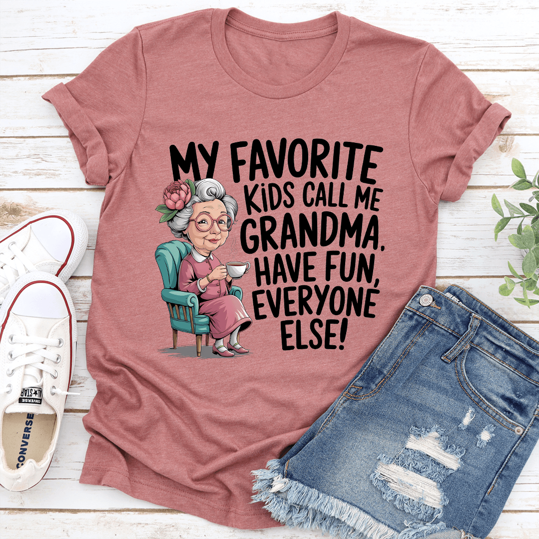 My Favorite Kids Call Me Grandma Tee L White