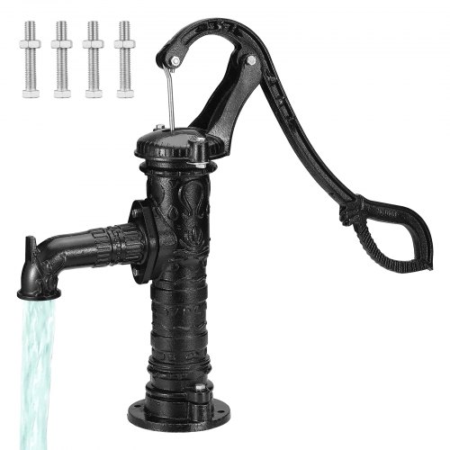 Hand Water Pump, Cast Iron Pitcher Pump W Handle For Yard, Garden, Ponds, Old Fashion Well Pump With Pre set Holes Hand Water Pump, Cast Iron Pitcher Pump W Handle For Yard, Garden, Ponds, Old Fashion Well Pump With Pre set Holes