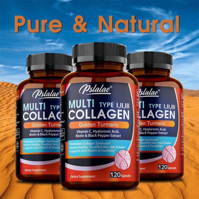 Multi Collagen Peptides Capsules With Biotin & Hyaluronic Acid, Supports Skin Hydration, Hair Growth, Joint Health 120 Capsules