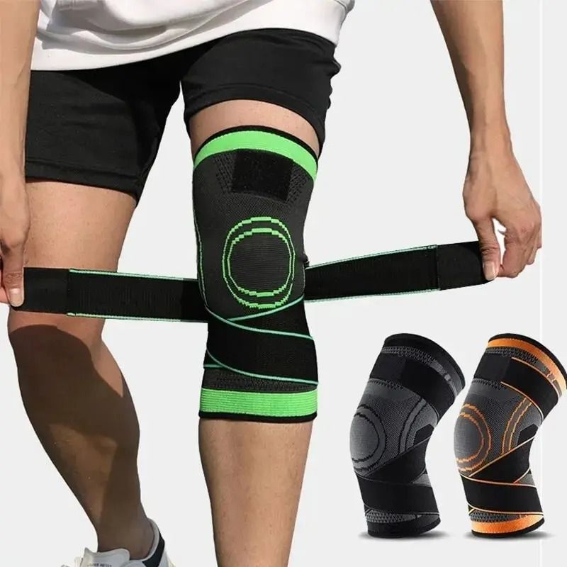 Knee Compression Sleeve With Adjustable Straps For Sports And Everyday Support l orange
