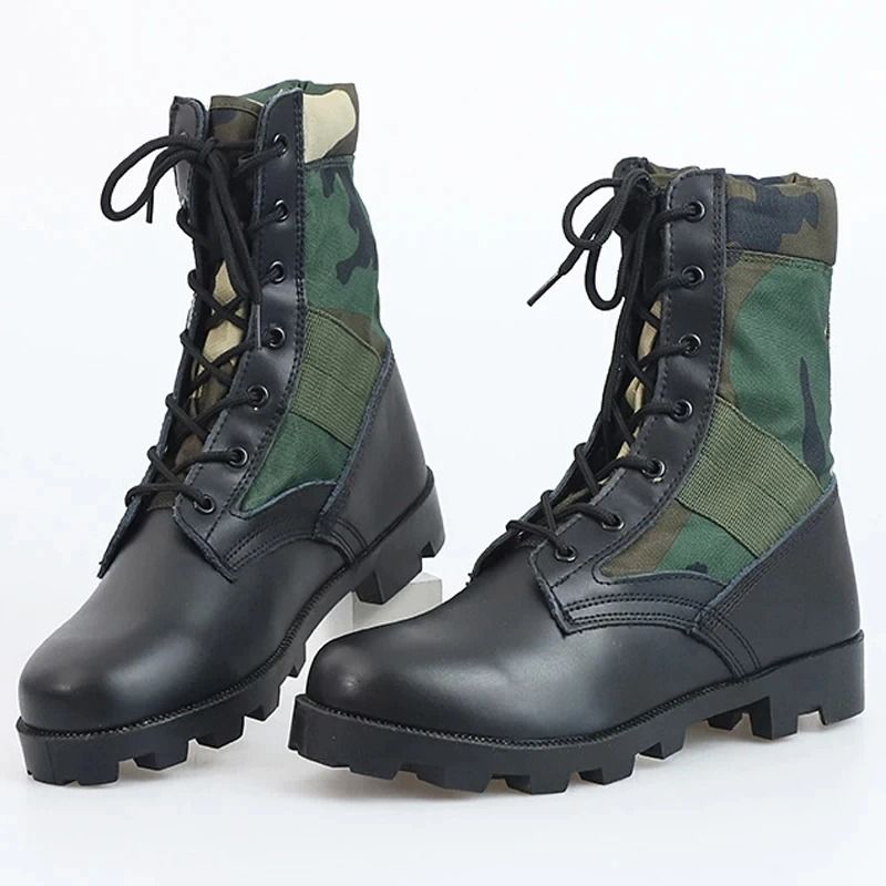 Mens Lace Up Waterproof Canvas Tactical Combat Desert Ankle Boots us 6.5 c
